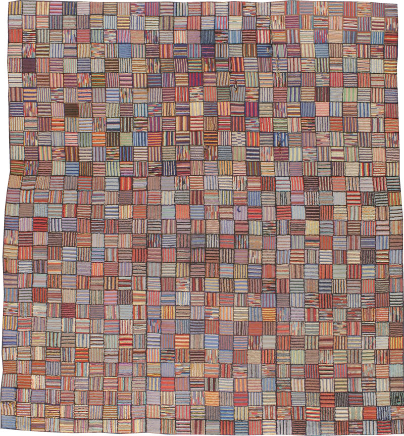 Vintage American Hooked Square Room Size Carpet, No.21764 - Gss