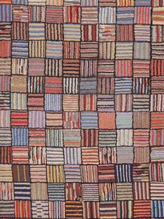 Vintage American Hooked Square Room Size Carpet, No.21764 - Gss