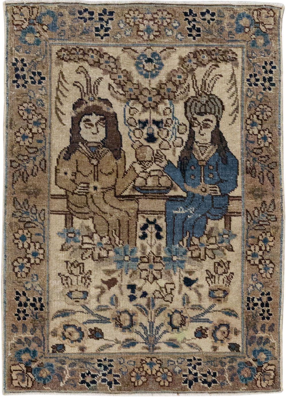 Antique Persian Tabriz Pictorial Rug (Pair: 2 of 2), No.21770 - Gss