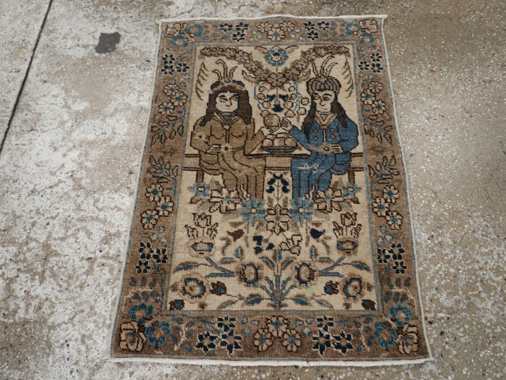 Antique Persian Tabriz Pictorial Rug (Pair: 2 of 2), No.21770 - Gss
