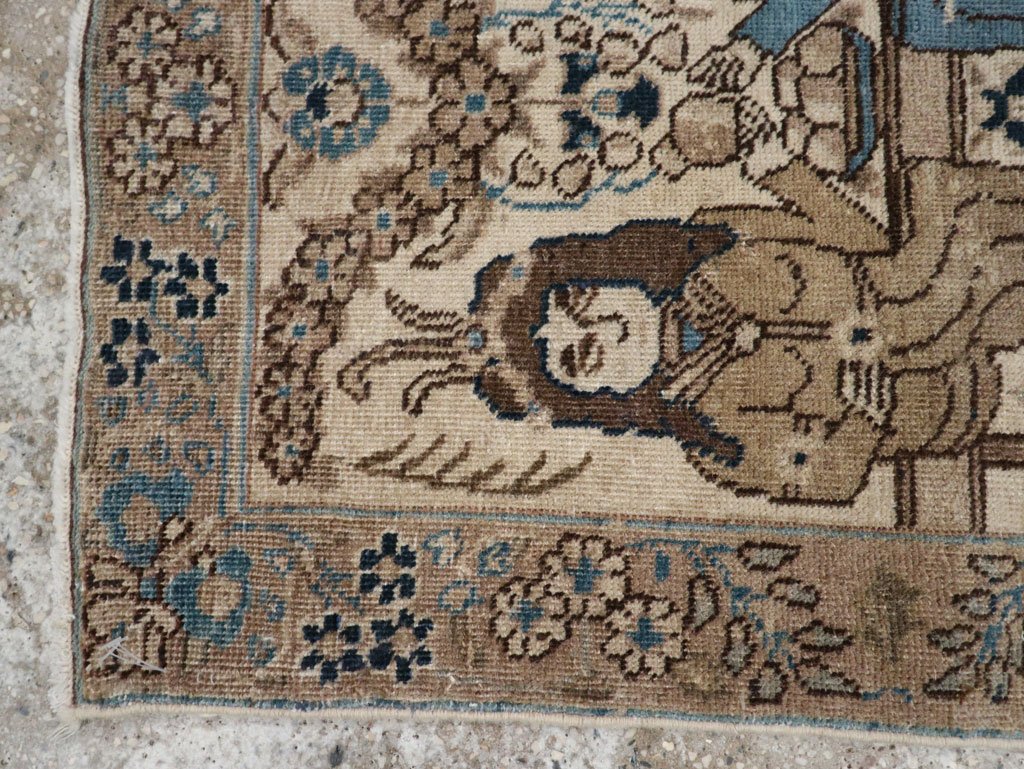 Antique Persian Tabriz Pictorial Rug (Pair: 2 of 2), No.21770 - Gss