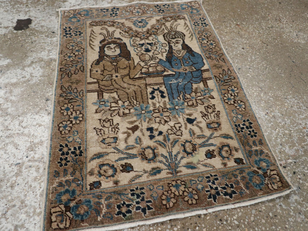 Antique Persian Tabriz Pictorial Rug (Pair: 2 of 2), No.21770 - Gss