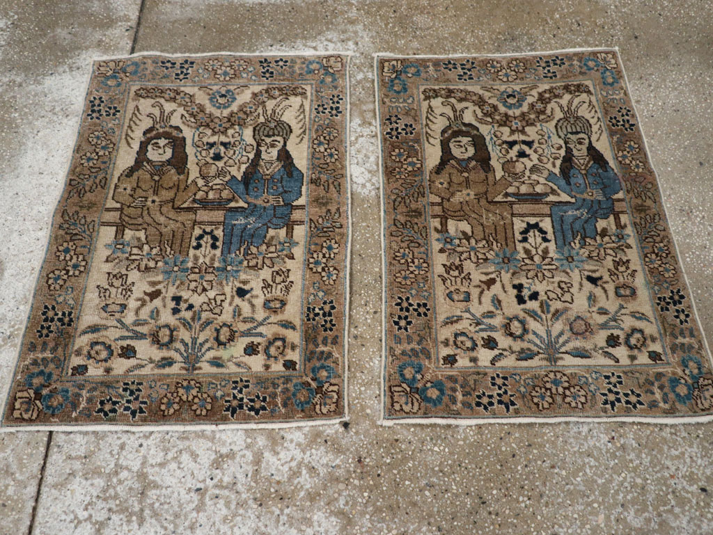Antique Persian Tabriz Pictorial Rug (Pair: 2 of 2), No.21770 - Gss