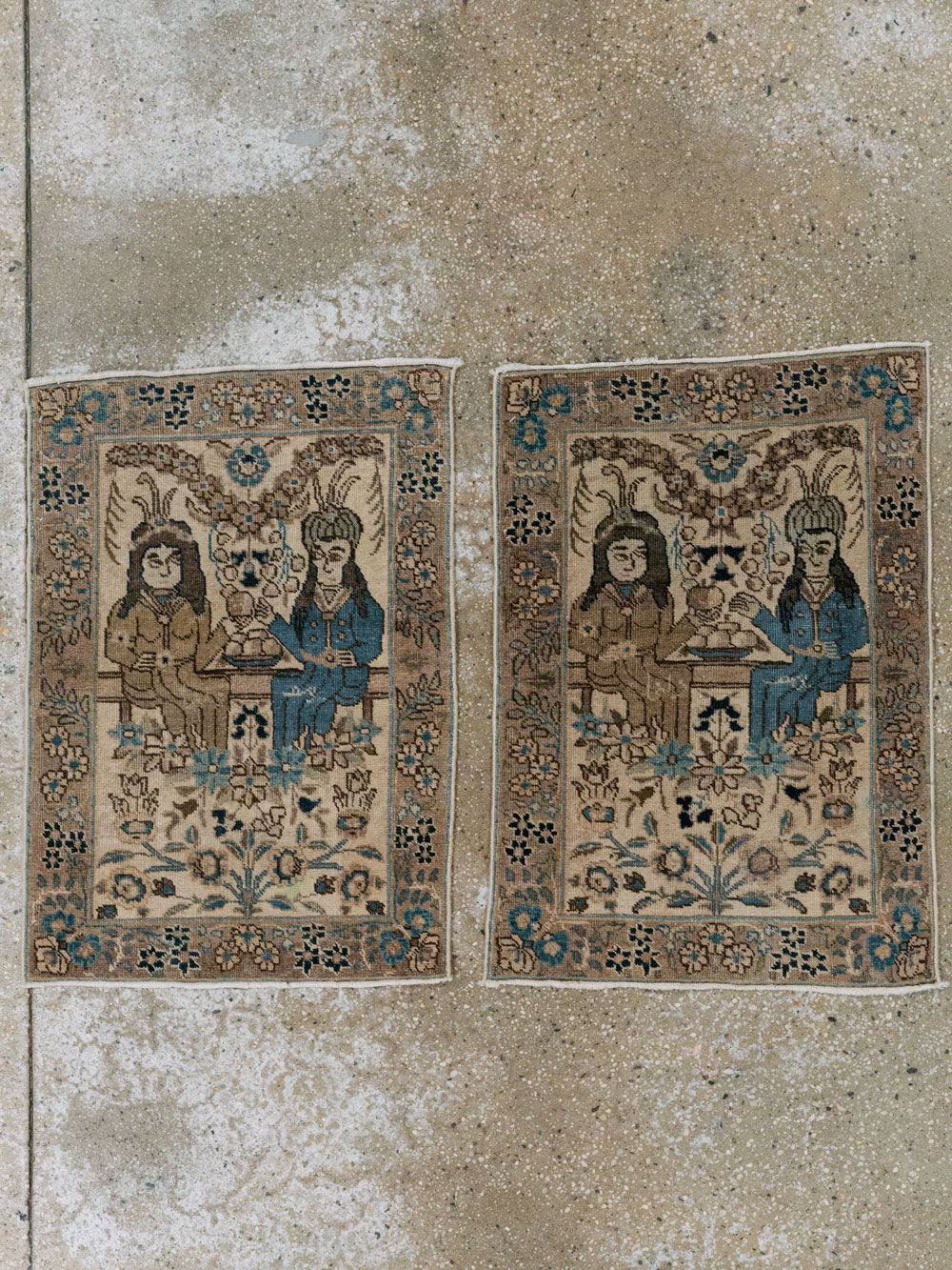 Antique Persian Tabriz Pictorial Rug (Pair: 2 of 2), No.21770 - Gss