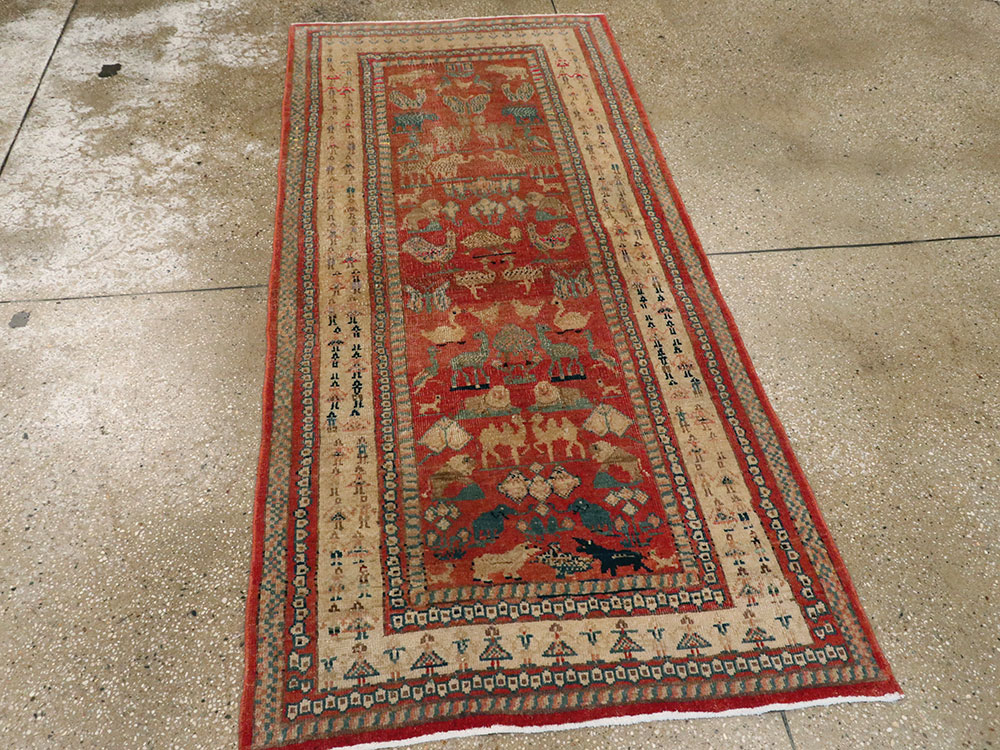 Vintage Persian Malayer Pictorial Rug, No.21816 - Gss