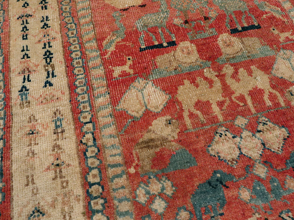 Vintage Persian Malayer Pictorial Rug, No.21816 - Gss