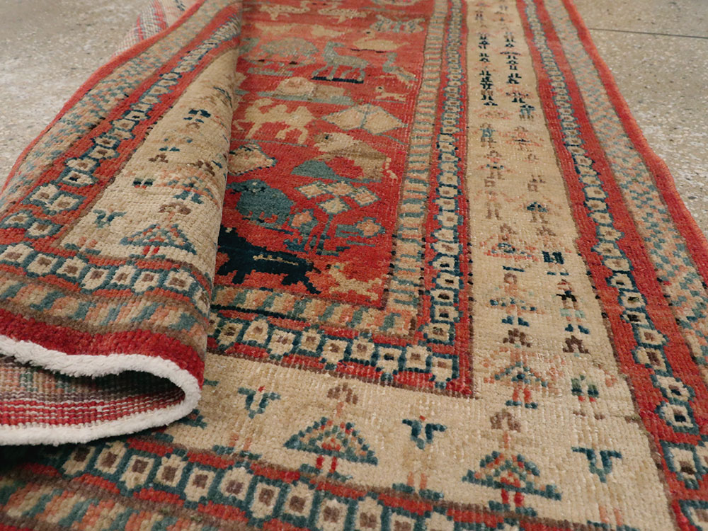 Vintage Persian Malayer Pictorial Rug, No.21816 - Gss