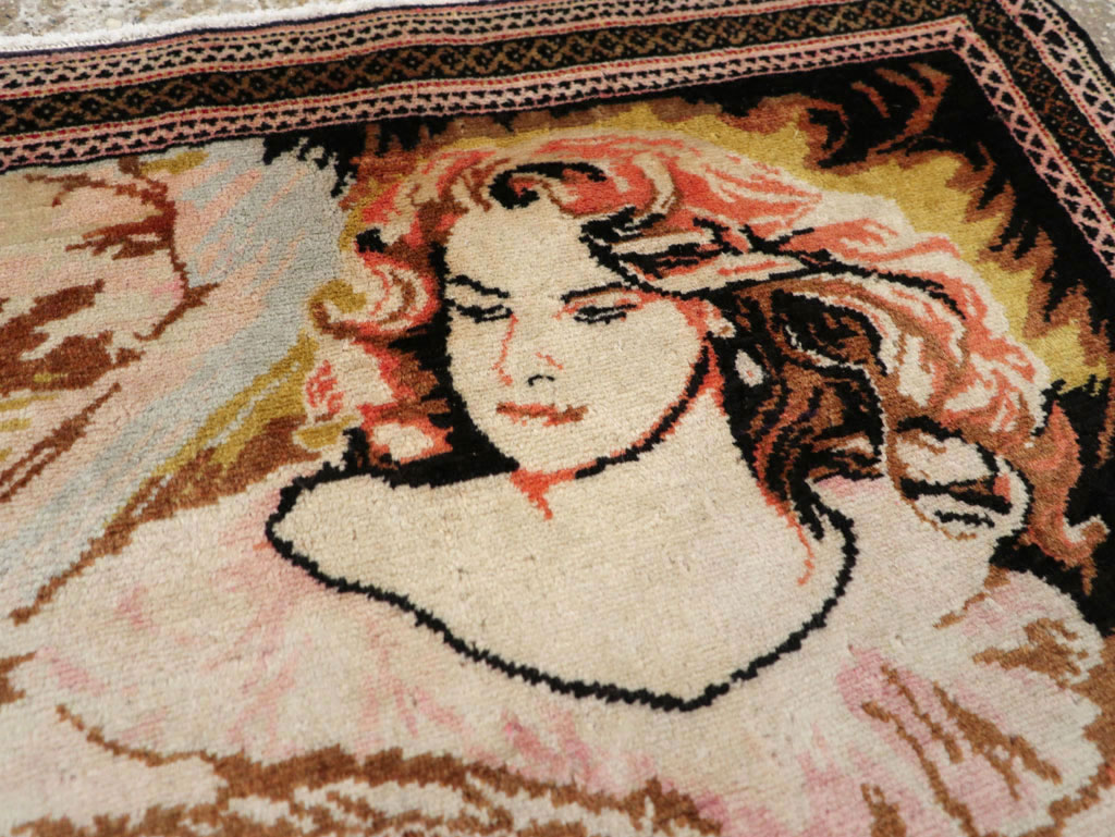 Vintage Persian Baluch Pictorial Throw Rug (Pair: 1 of 2), No.21818 - Gss