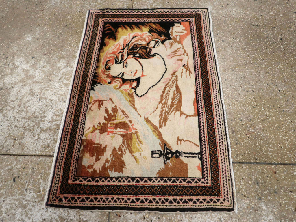 Vintage Persian Baluch Pictorial Throw Rug (Pair: 1 of 2), No.21818 - Gss