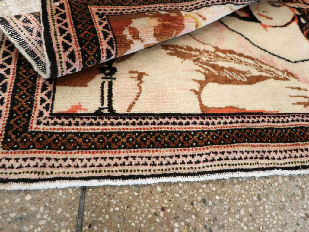 Vintage Persian Baluch Pictorial Throw Rug (Pair: 1 of 2), No.21818 - Gss