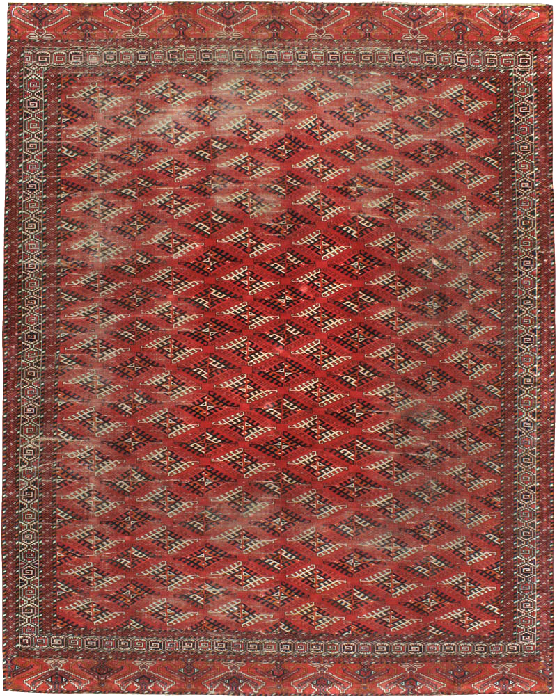 Vintage Persian Bokhara Room Size Carpet, No.21826 - Gss