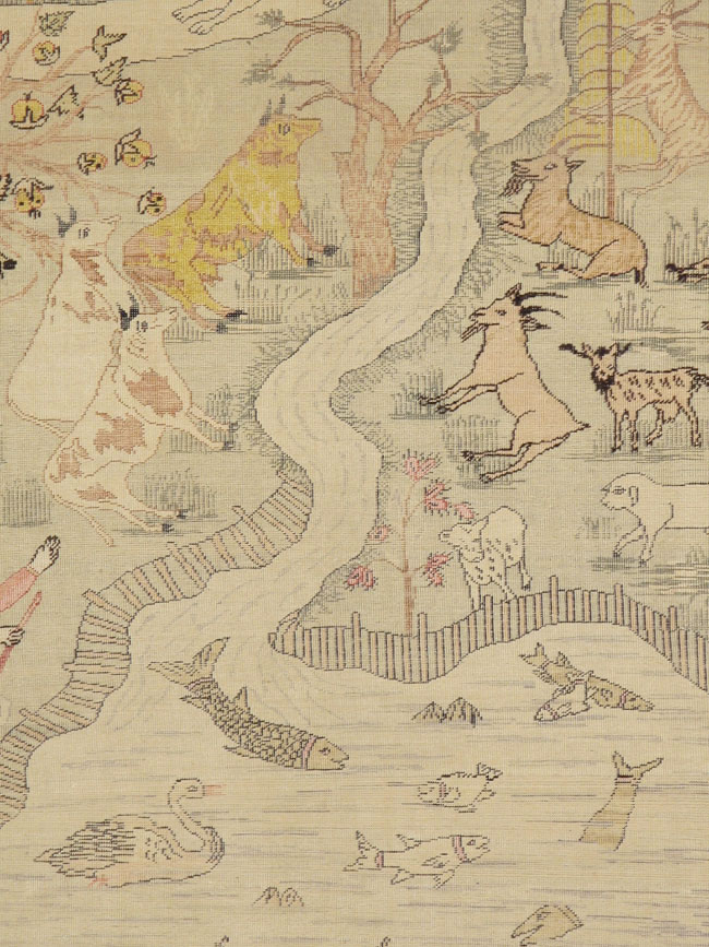 Antique Turkish Kayseri Pictorial Rug, No.21897 - Gss