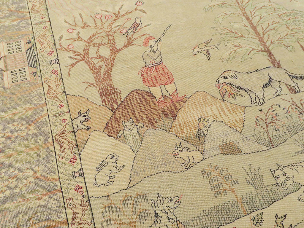 Antique Turkish Kayseri Pictorial Rug, No.21897 - Gss