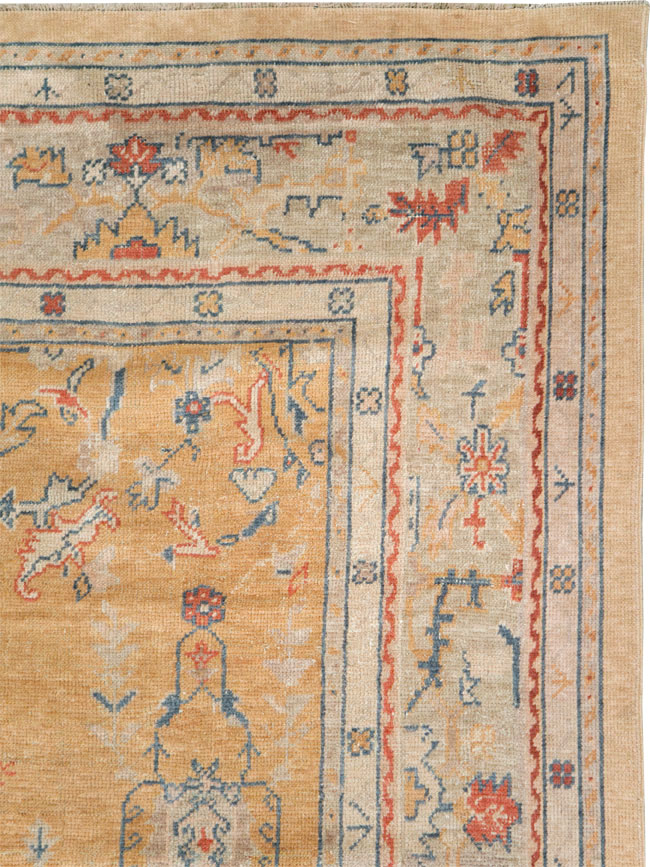 Antique Turkish Oushak Room Size Carpet, No.21915 - Gss
