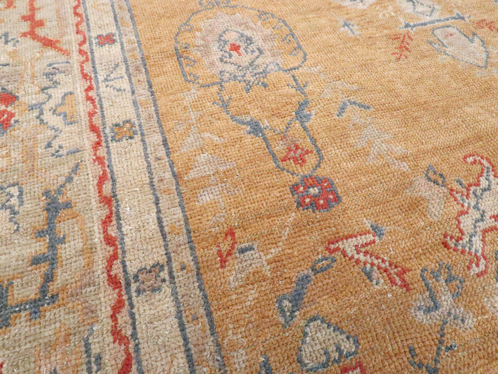 Antique Turkish Oushak Room Size Carpet, No.21915 - Gss