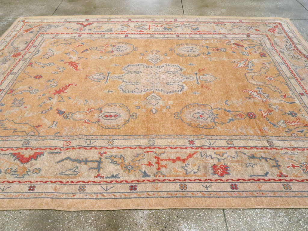 Antique Turkish Oushak Room Size Carpet, No.21915 - Gss