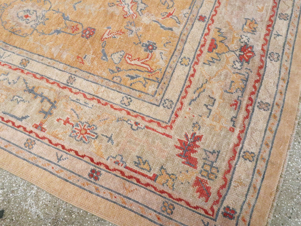 Antique Turkish Oushak Room Size Carpet, No.21915 - Gss