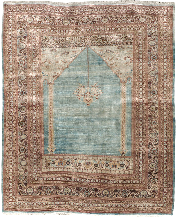 Antique Persian Silk Tabriz Rug, No.21957 - Gss