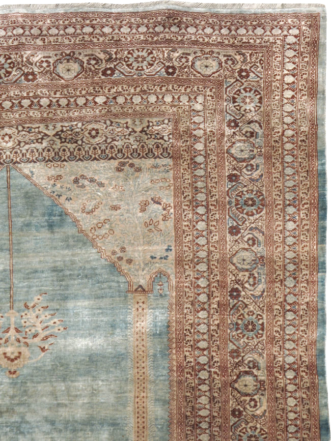 Antique Persian Silk Tabriz Rug, No.21957 - Gss
