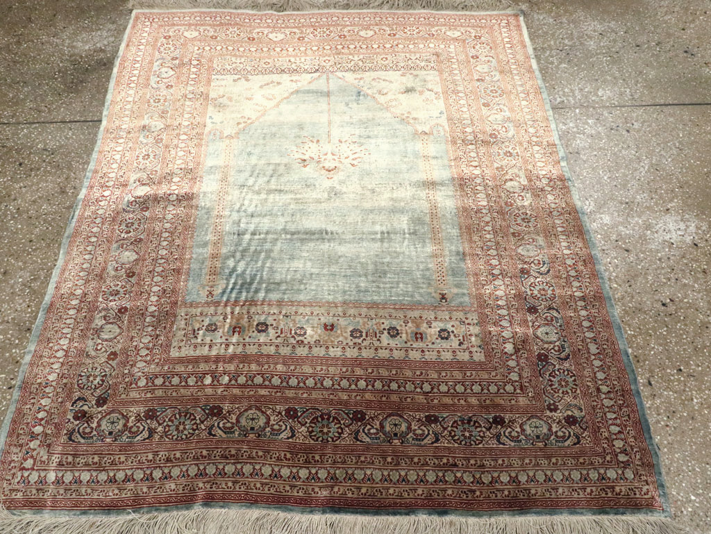 Antique Persian Silk Tabriz Rug, No.21957 - Gss