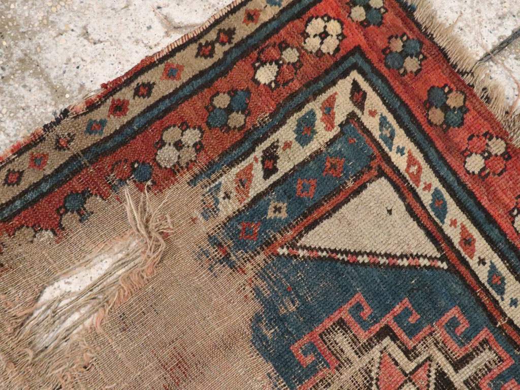 Antique Caucasian Kazak Distressed Rug, No.21963 - Gss