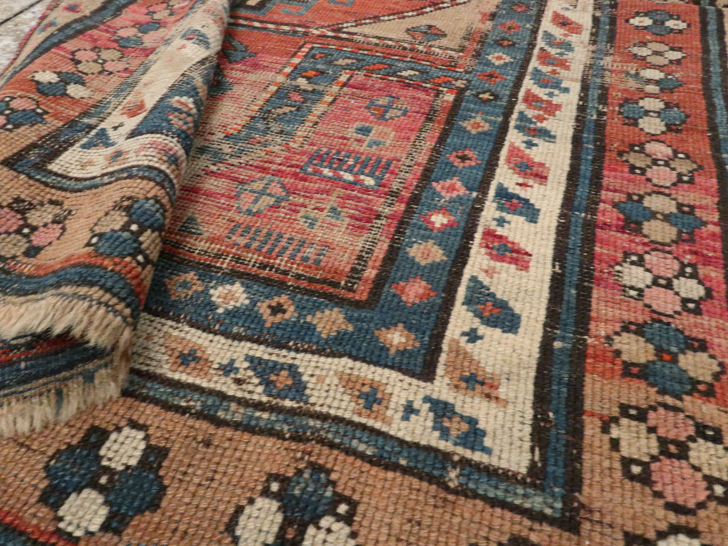 Antique Caucasian Kazak Distressed Rug, No.21963 - Gss