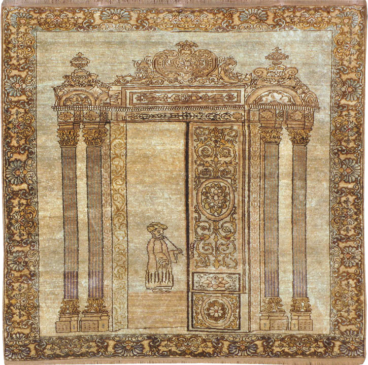 Antique Turkish Kayseri Pictorial Rug, No.22074 - Gss