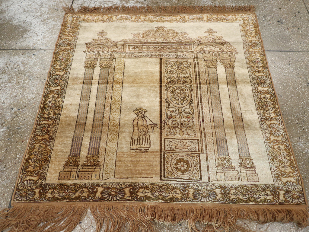 Antique Turkish Kayseri Pictorial Rug, No.22074 - Gss