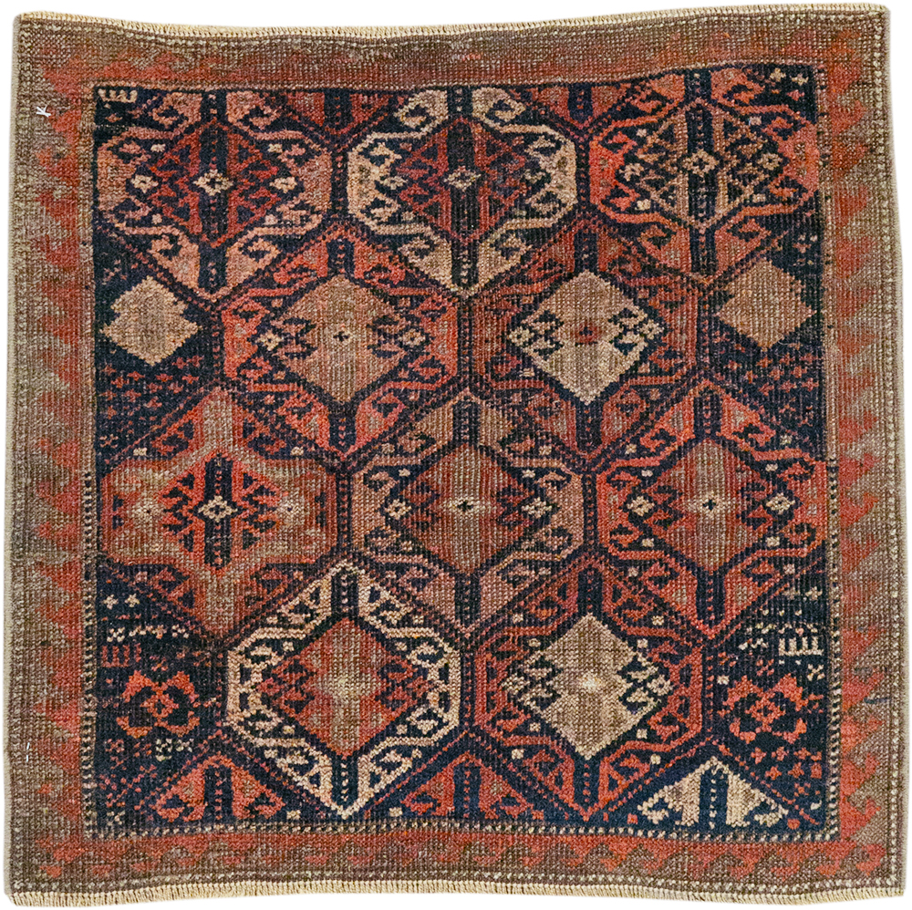 Antique Persian Baluch Throw Rug, No.22078 - Gss