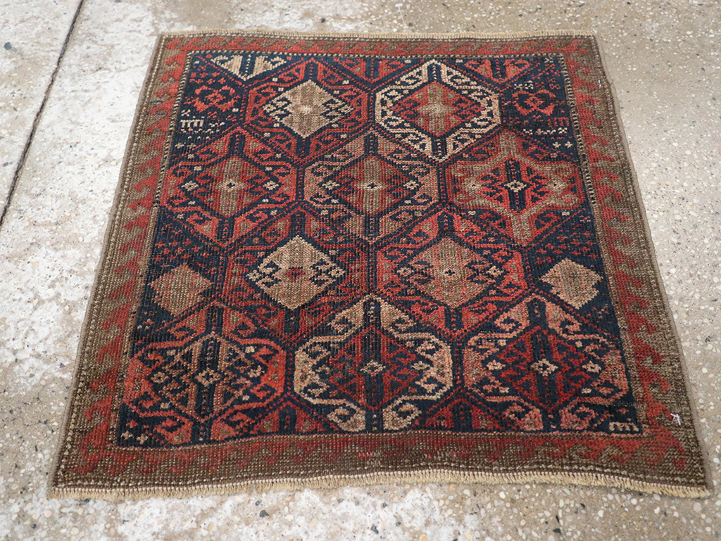 Antique Persian Baluch Throw Rug, No.22078 - Gss