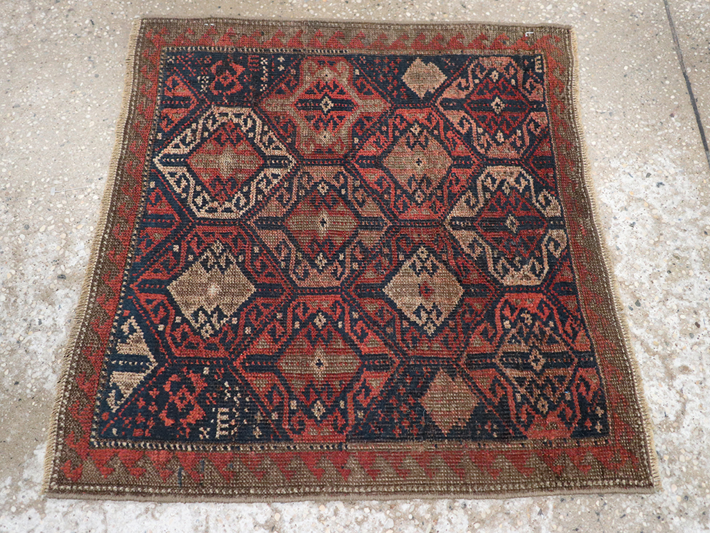 Antique Persian Baluch Throw Rug, No.22078 - Gss
