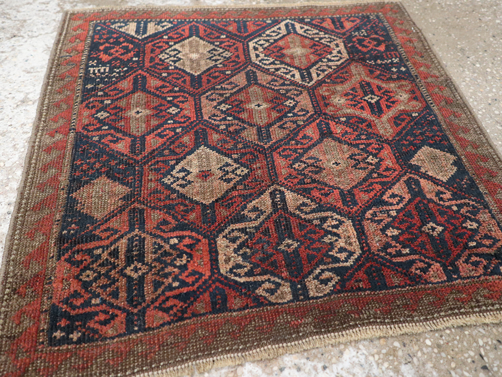 Antique Persian Baluch Throw Rug, No.22078 - Gss