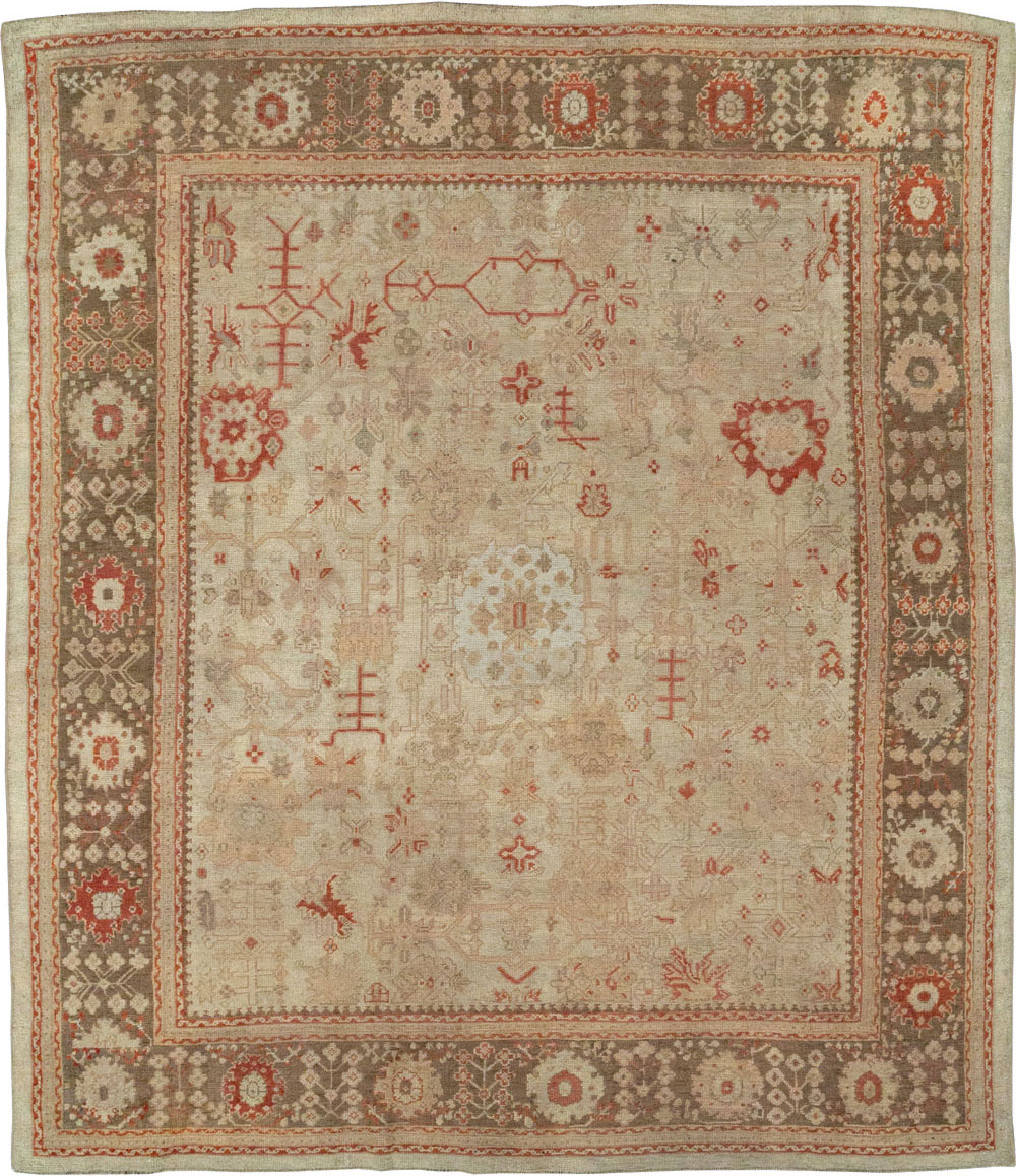 Antique Turkish Oushak Room Size Carpet, No.22086 - Gss