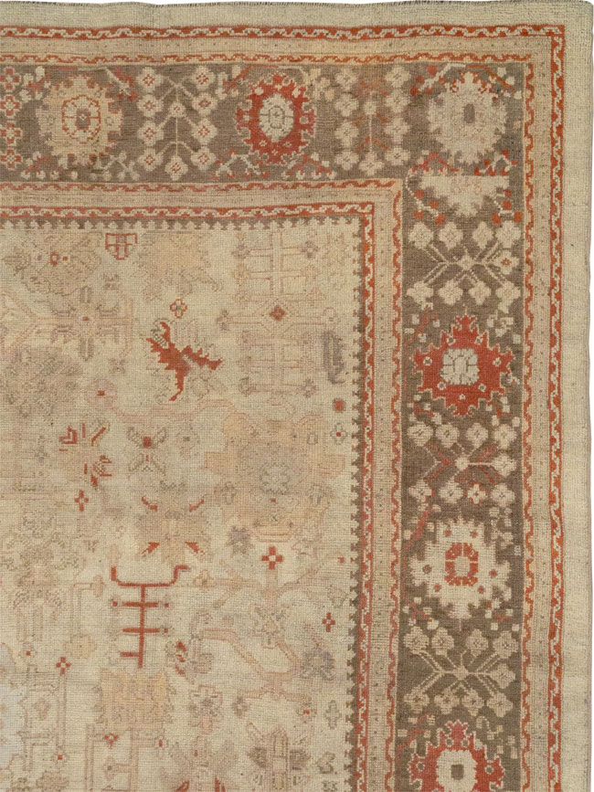 Antique Turkish Oushak Room Size Carpet, No.22086 - Gss