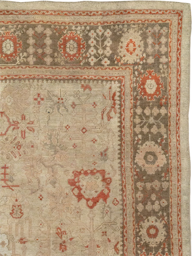 Antique Turkish Oushak Room Size Carpet, No.22086 - Gss