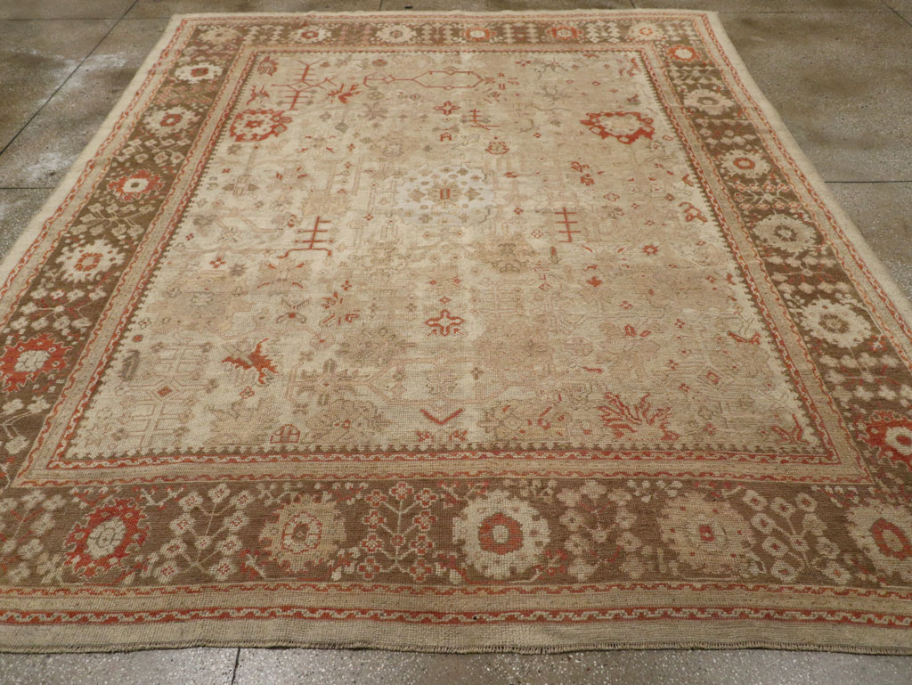 Antique Turkish Oushak Room Size Carpet, No.22086 - Gss