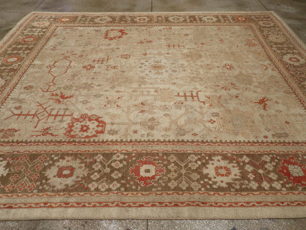 Antique Turkish Oushak Room Size Carpet, No.22086 - Gss