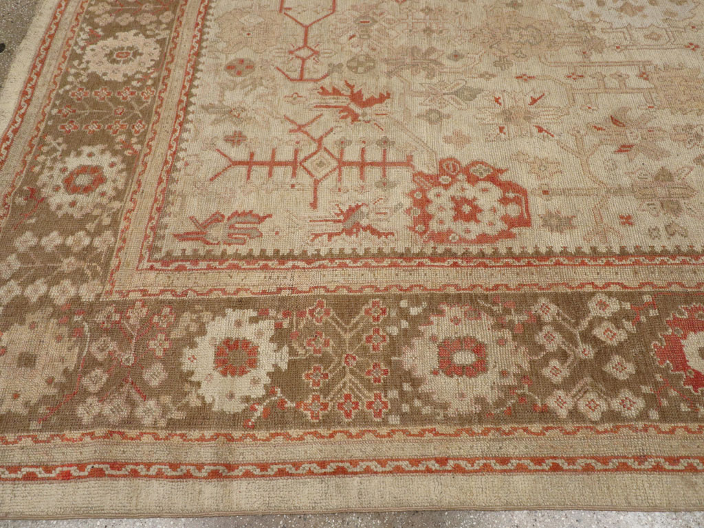 Antique Turkish Oushak Room Size Carpet, No.22086 - Gss