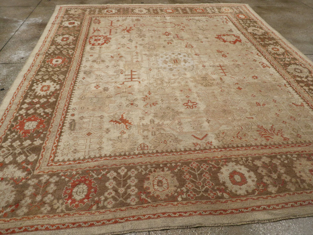 Antique Turkish Oushak Room Size Carpet, No.22086 - Gss