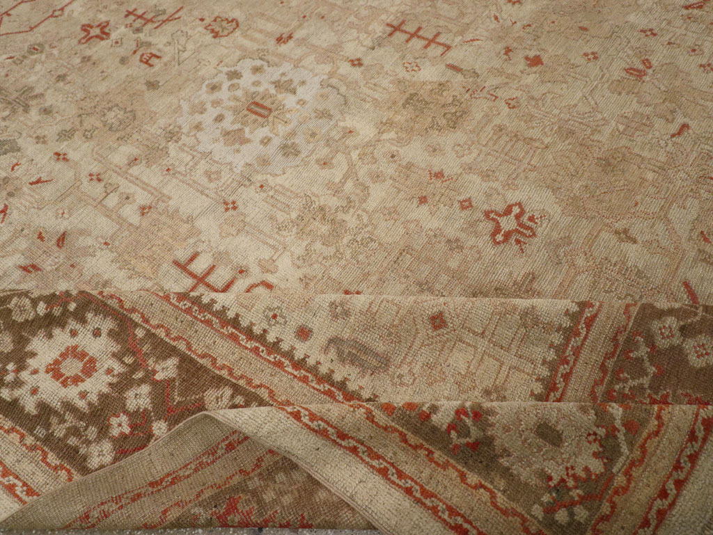 Antique Turkish Oushak Room Size Carpet, No.22086 - Gss