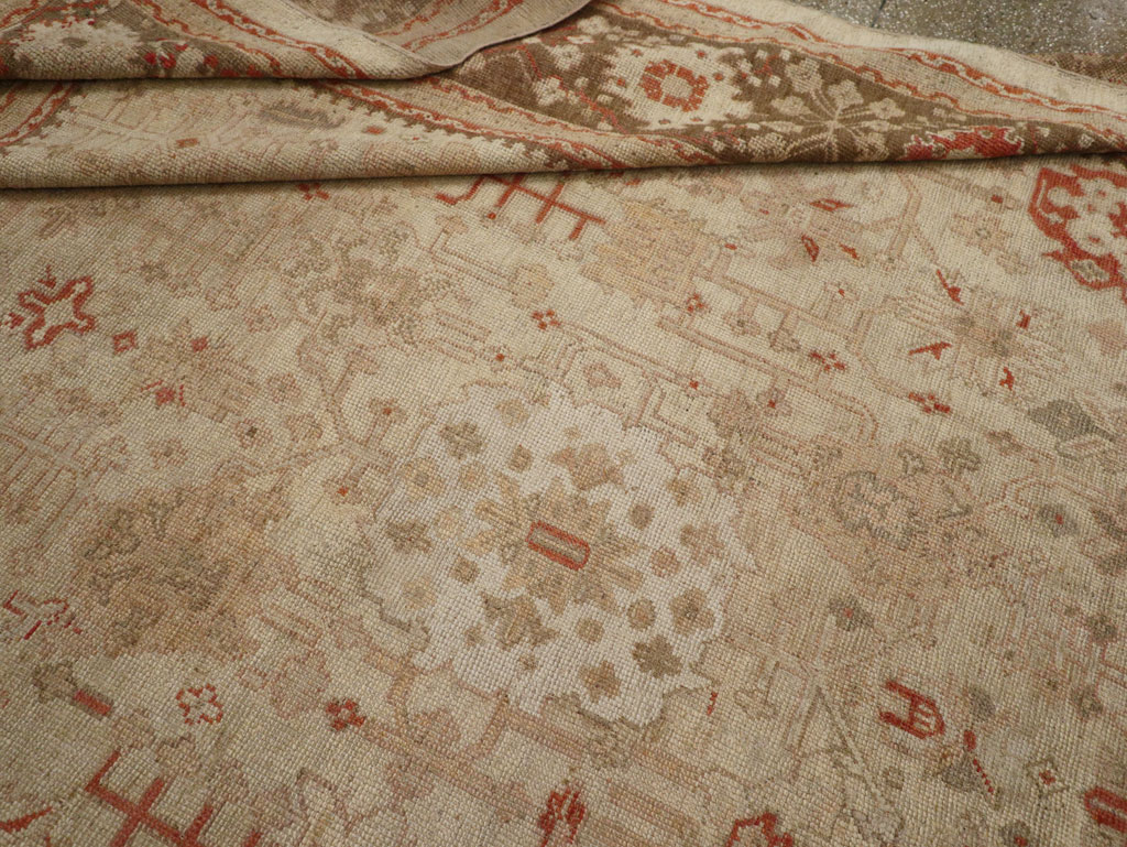 Antique Turkish Oushak Room Size Carpet, No.22086 - Gss