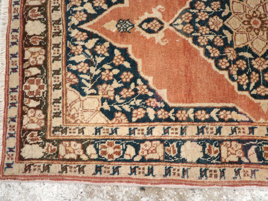 Antique Persian Tabriz Throw Rug, No.22097 - Gss