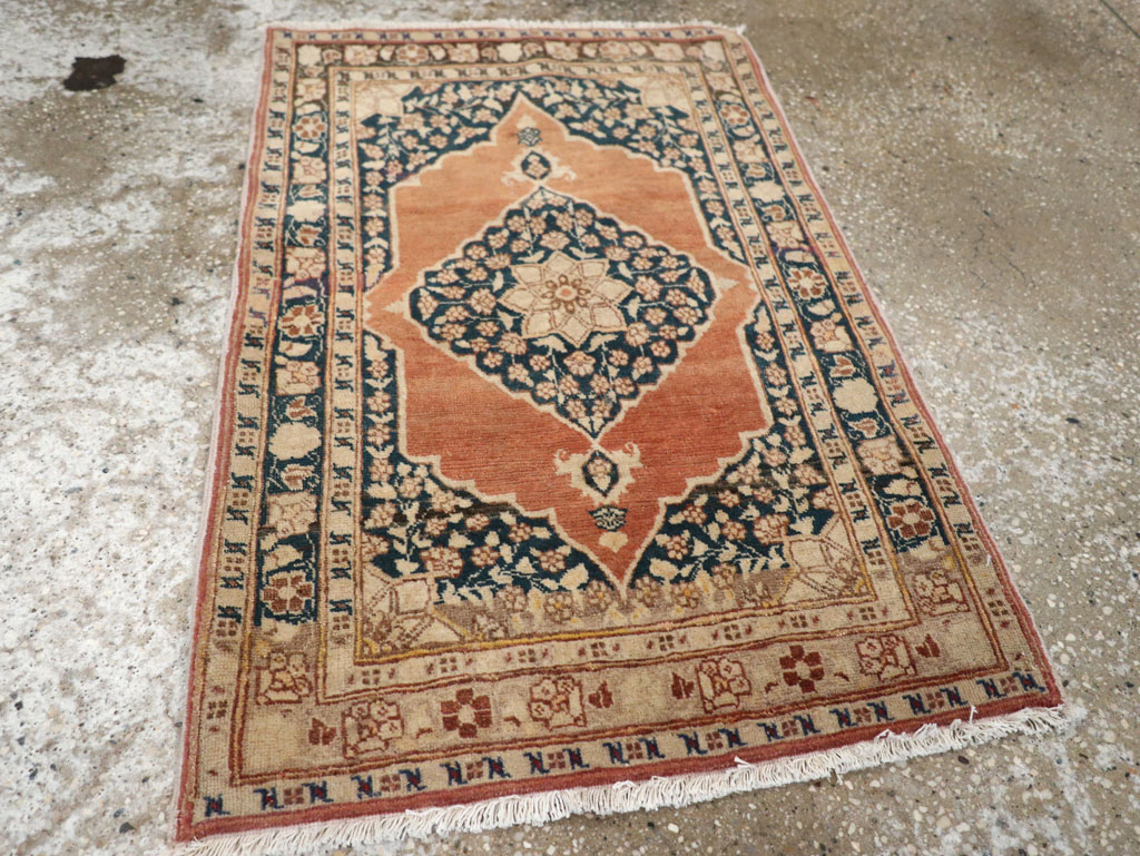 Antique Persian Tabriz Throw Rug, No.22097 - Gss