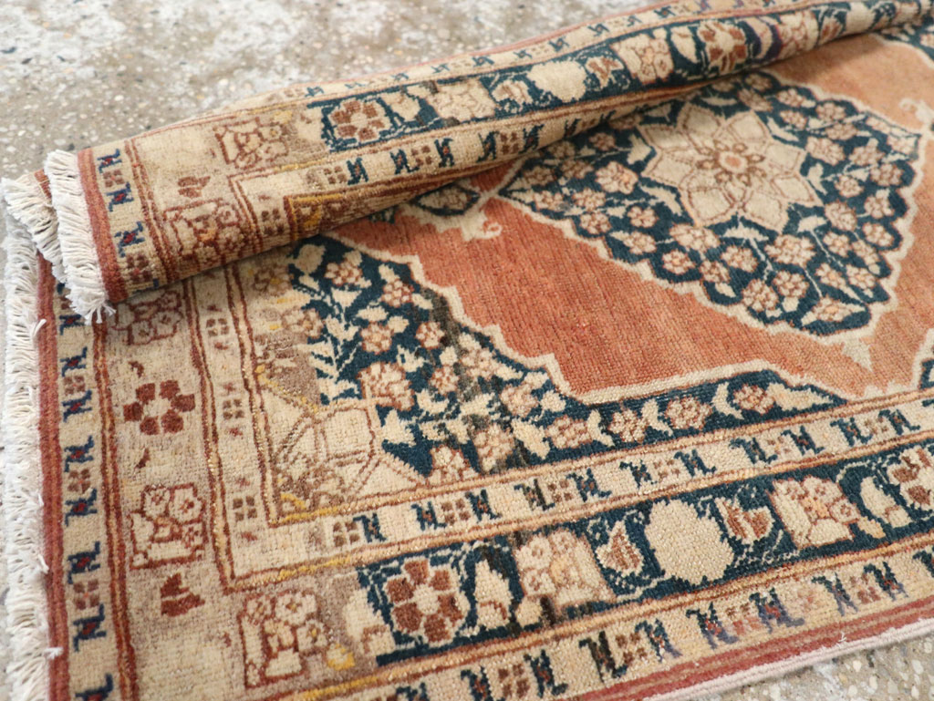 Antique Persian Tabriz Throw Rug, No.22097 - Gss