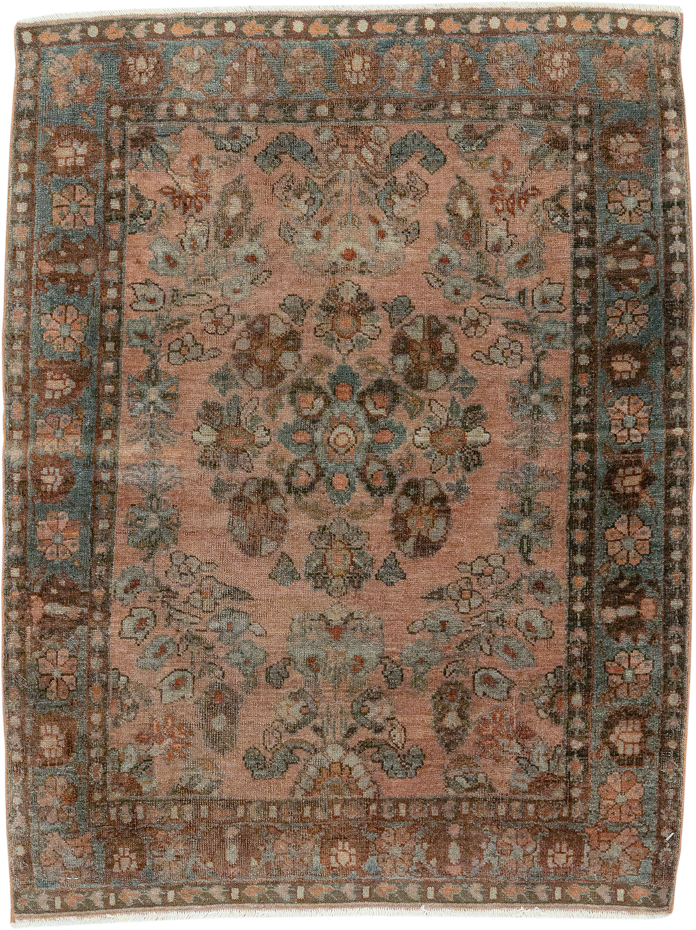 Antique Persian Sarouk Throw Rug, No.22136 - Gss