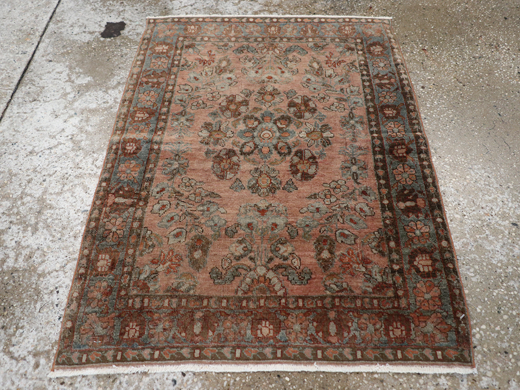 Antique Persian Sarouk Throw Rug, No.22136 - Gss