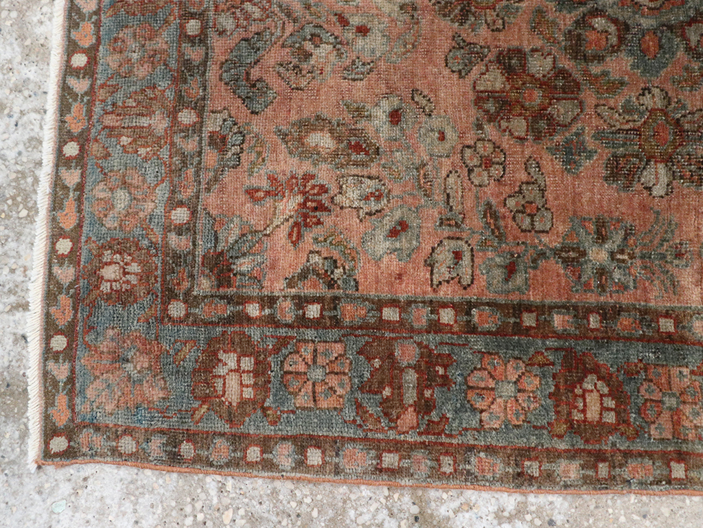 Antique Persian Sarouk Throw Rug, No.22136 - Gss