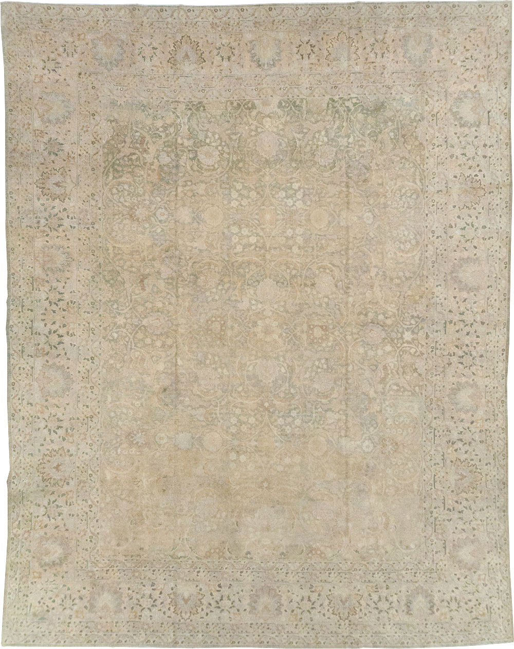 Antique Persian Tabriz Room Size Carpet, No.22303 - Gss