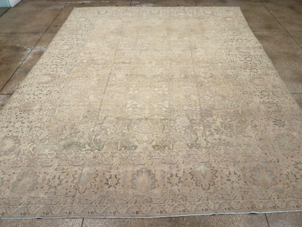 Antique Persian Tabriz Room Size Carpet, No.22303 - Gss