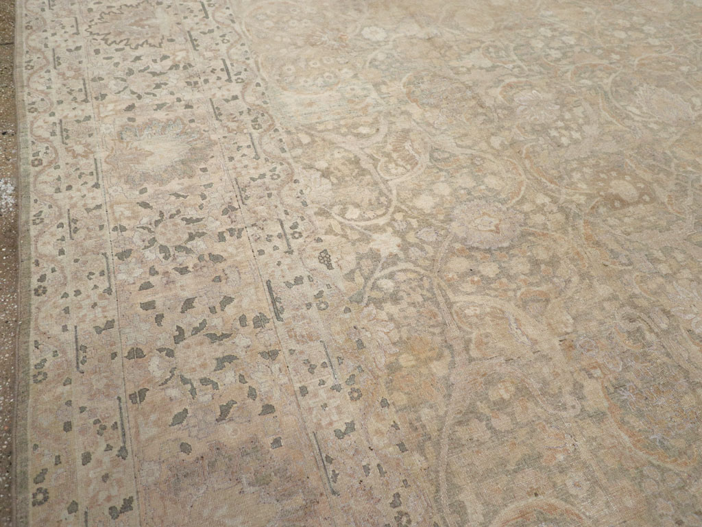 Antique Persian Tabriz Room Size Carpet, No.22303 - Gss